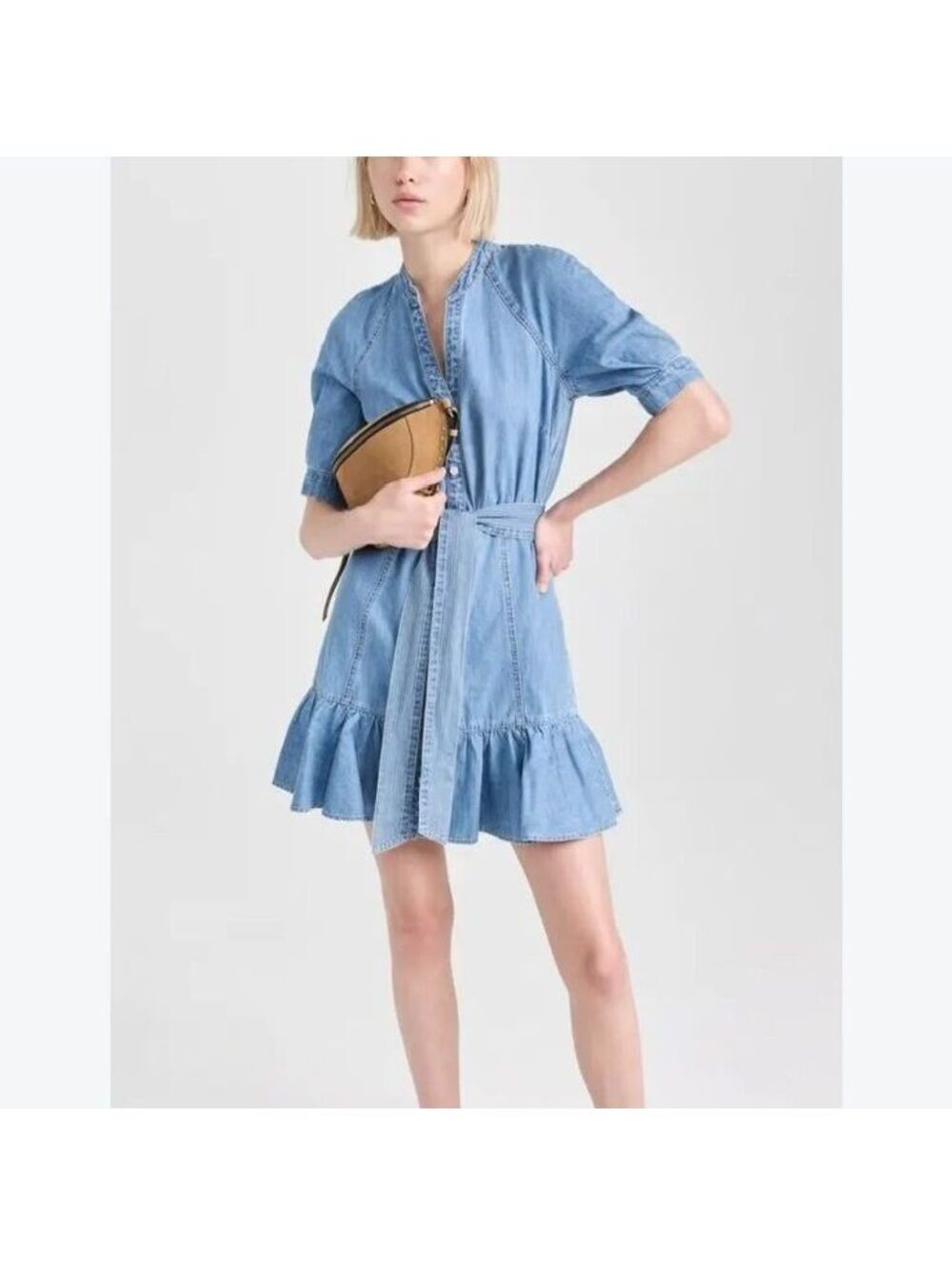 Veronica Beard Iceberg Wash Denim Dress Preppy Work XS